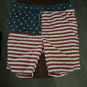 Goodfellow & Co Large American Flag Swim Trunks
